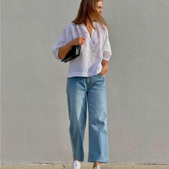 NEW Zoe Kratzmann wide leg slightly cropped jeans Size 1 (S-M) - Picture 2 of 5